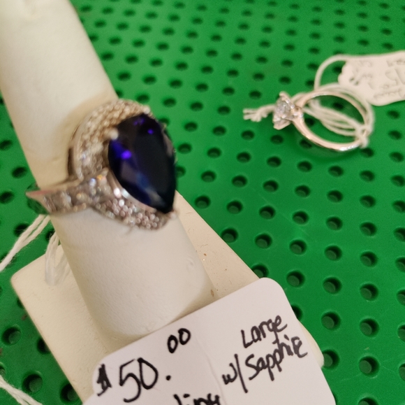 Lab created Blue Sapphire sz7 - Picture 2 of 3